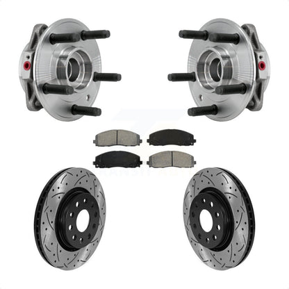 Hub Bearing Drilled Slot Brake Rotor & Pad Front Kit For Jeep Wrangler Gladiator