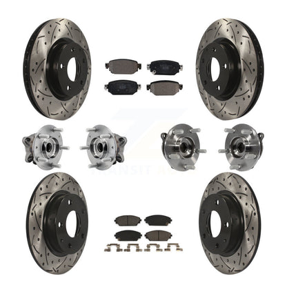 Hub Bearing Coat Brake Rotor Pads Front Rear Kit (10Pc) For 19-21 Mazda CX-3 AWD