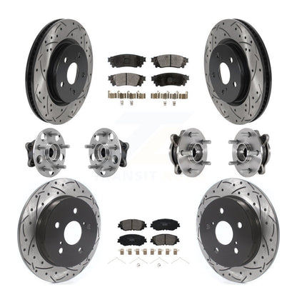 Hub Bearing Coated Brake Rotor Pads Front Rear Kit (10Pc) For Toyota Camry Lexus