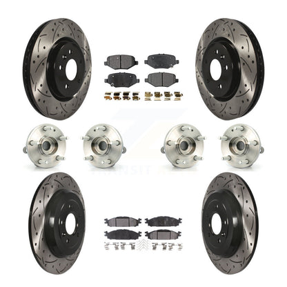 Hub Bearing Coated Disc Brake Rotor Pads Front Rear Kit (10Pc) For Ford Explorer