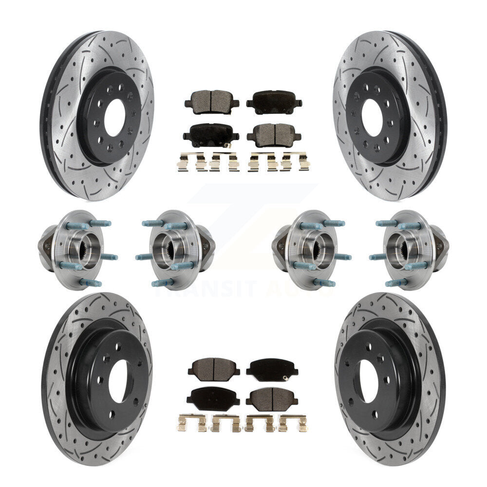 Hub Bearing Coat Brake Rotor Pad Front Rear Kit (10Pc) For Chevrolet Equinox GMC