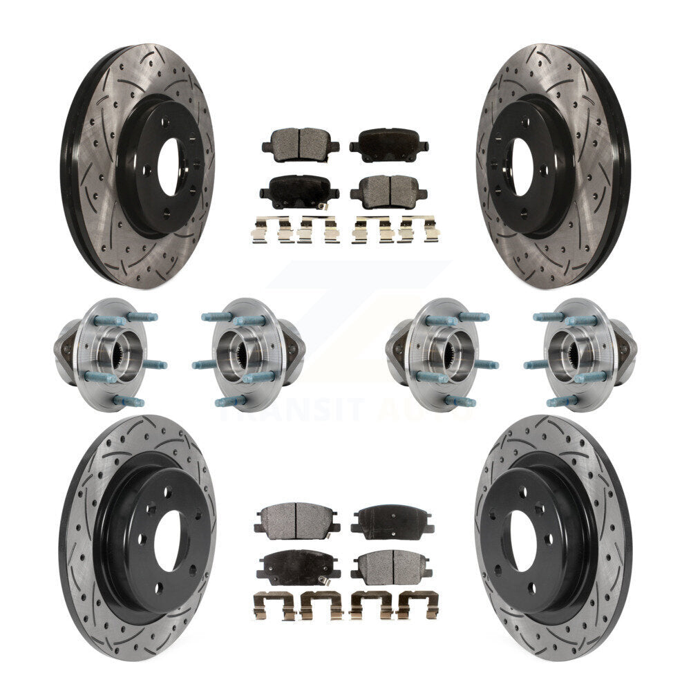 Hub Bearing Coat Brake Rotor Pad Front Rear Kit (10Pc) For Chevrolet Equinox GMC