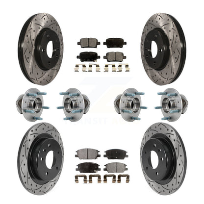 Hub Bearing Coat Brake Rotor Pad Front Rear Kit (10Pc) For Chevrolet Equinox GMC