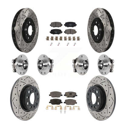 Hub Bearing Coated Brake Rotor Pads Front Rear Kit (10Pc) For Jeep Renegade Fiat