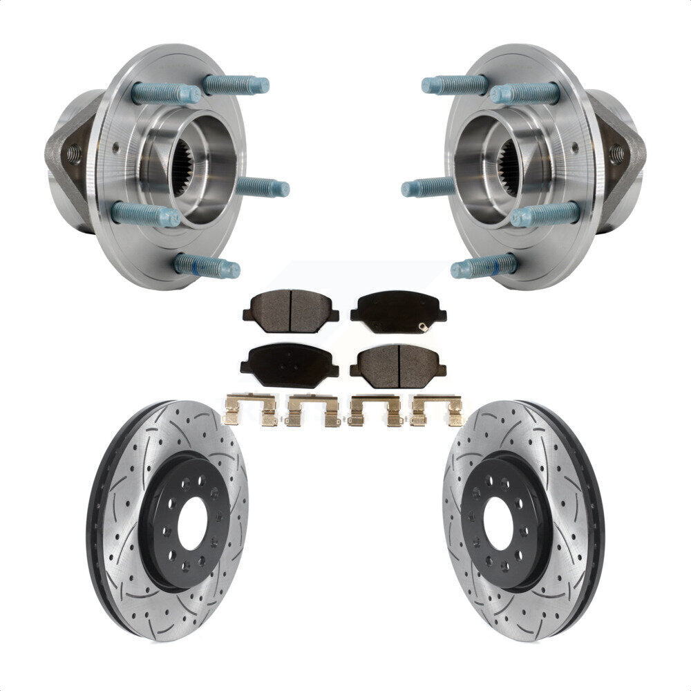 Hub Bearing Coat Drill Slot Brake Rotor Pads Front Kit For Chevrolet Equinox GMC