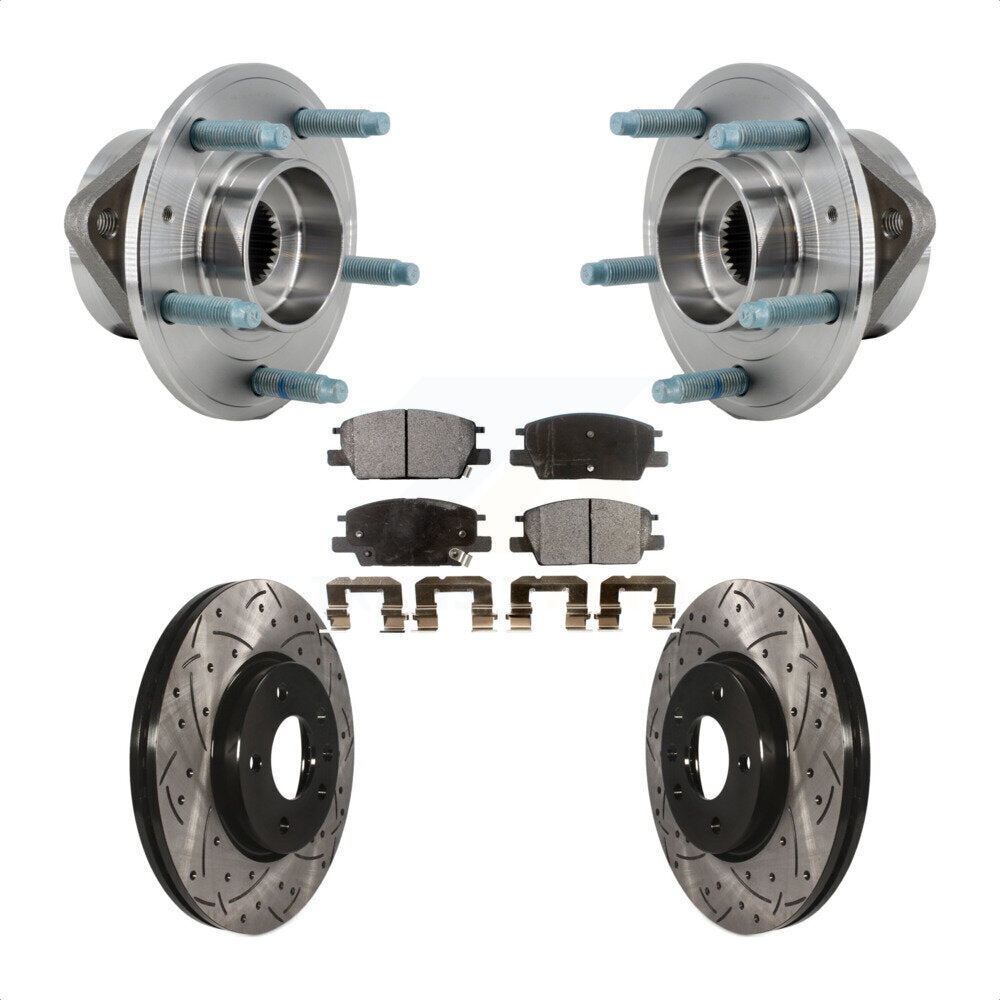 Hub Bearing Coat Drill Slot Brake Rotor Pads Front Kit For Chevrolet Equinox GMC