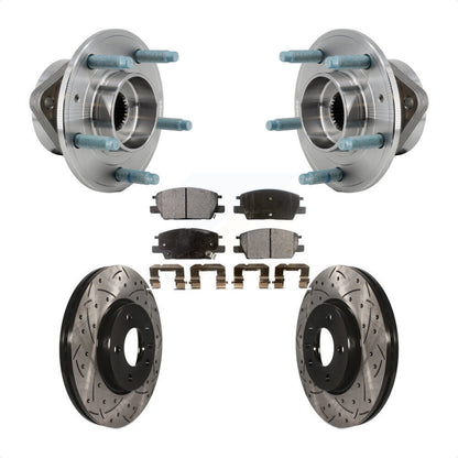 Hub Bearing Coat Drill Slot Brake Rotor Pads Front Kit For Chevrolet Equinox GMC