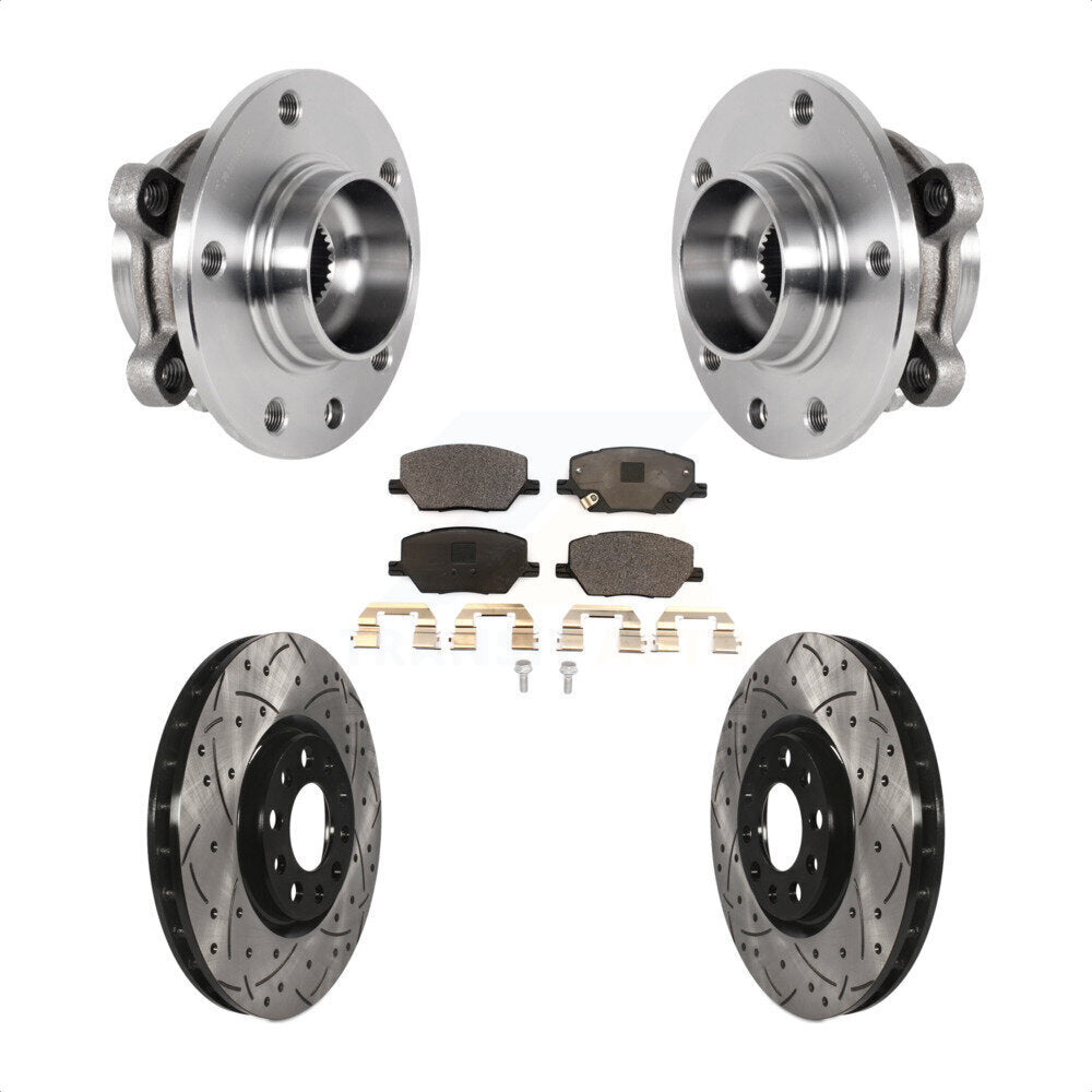 Hub Bearing Drill Slot Brake Rotor Pads Front Kit For Jeep Compass Renegade Fiat