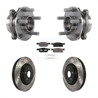 Hub Bearing Assembly Drilled Slot Brake Rotor Pad Front Kit For Lincoln Nautilus