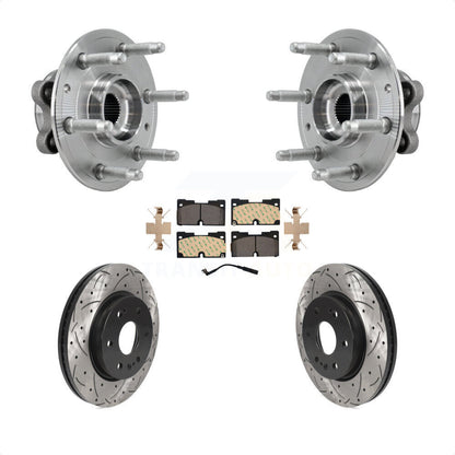 Hub Bearing Drill Slot Brake Rotor Pads Front Kit For Chevrolet GMC Silverado XL
