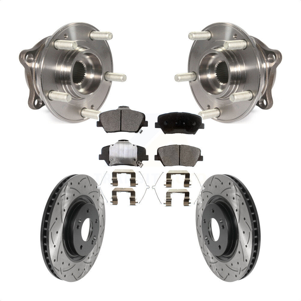 Hub Bearing Assembly Coat Drill Slot Brake Rotor Pads Front Kit For Hyundai Nexo