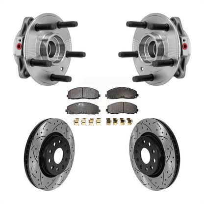 Hub Bearing Drilled Slot Brake Rotor & Pad Front Kit For Jeep Wrangler Gladiator