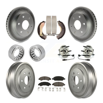 Hub Bearing Coat Brake Rotor Pads Shoe Front Rear Kit (10Pc) For GMC Sierra 1500