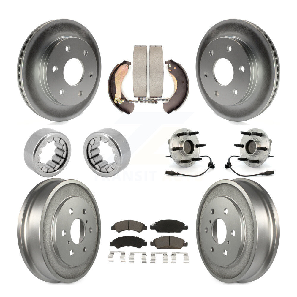 Hub Bearing Coat Brake Rotor Pads Shoe Front Rear Kit (10Pc) For GMC Sierra 1500