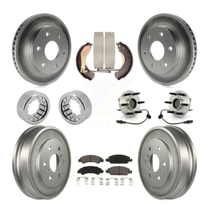 Hub Bearing Coat Brake Rotor Pads Shoe Front Rear Kit (10Pc) For GMC Sierra 1500