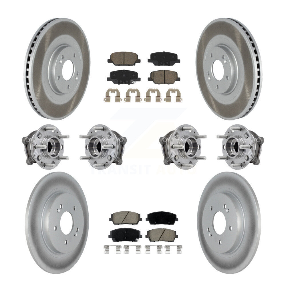 Hub Bearing Coat Brake Rotor Pads Front Rear Kit (10Pc) For Hyundai Palisade Kia