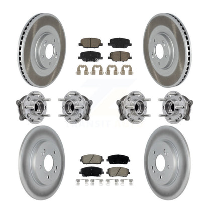 Hub Bearing Coat Brake Rotor Pads Front Rear Kit (10Pc) For Hyundai Palisade Kia