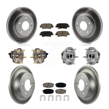 Hub Bearing Coated Disc Brake Rotors And Pads Front Rear Kit (10Pc) For Kia Soul