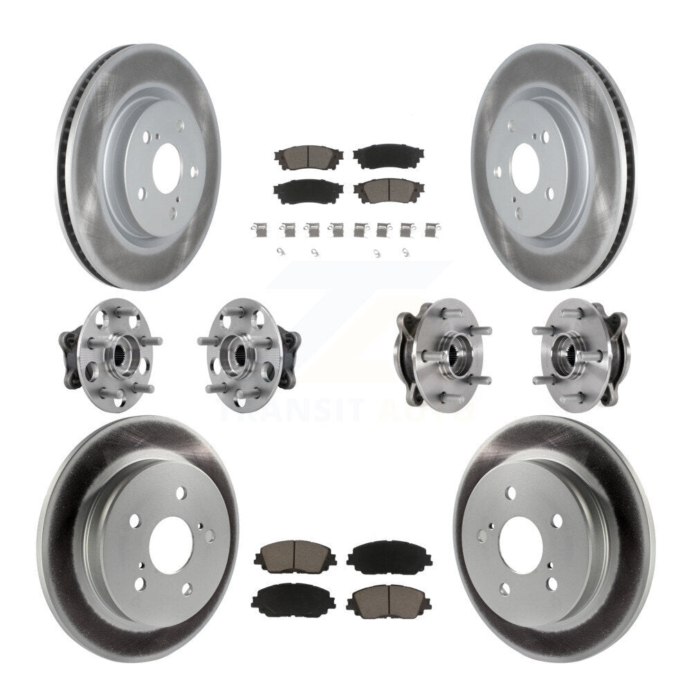 Hub Bearing Coated Brake Rotor Pads Front Rear Kit (10Pc) For Toyota Camry Lexus