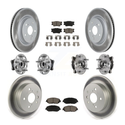 Hub Bearing Coated Disc Brake Rotor & Pad Front Rear Kit (10Pc) For Toyota Camry