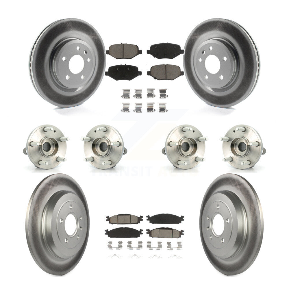Hub Bearing Coated Disc Brake Rotor Pads Front Rear Kit (10Pc) For Ford Explorer
