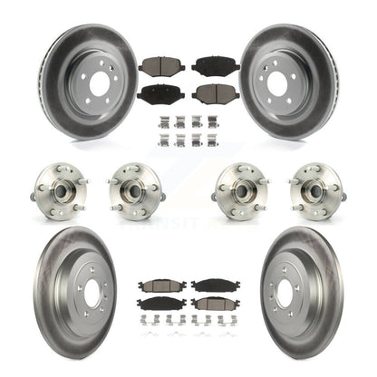 Hub Bearing Coated Disc Brake Rotor Pads Front Rear Kit (10Pc) For Ford Explorer