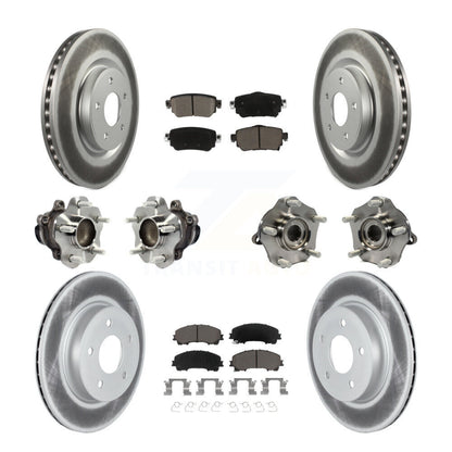 Hub Bearing Coated Disc Brake Rotor & Pad Front Rear Kit (10Pc) For Nissan Rogue