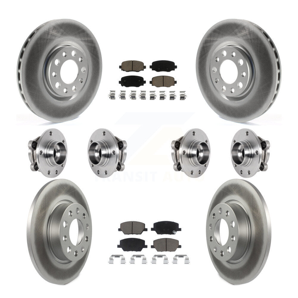 Hub Bearing Coated Brake Rotor Pads Front Rear Kit (10Pc) For Jeep Renegade Fiat