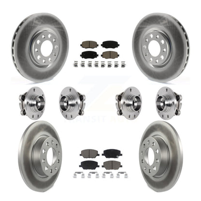 Hub Bearing Coated Brake Rotor Pads Front Rear Kit (10Pc) For Jeep Renegade Fiat