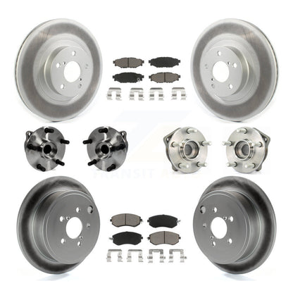 Hub Bearing Coated Disc Brake Rotor Pad Front Rear Kit (10Pc) For Subaru Impreza