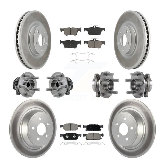 Hub Bearing Coated Brake Rotor Pad Front Rear Kit (10Pc) For Lincoln Continental