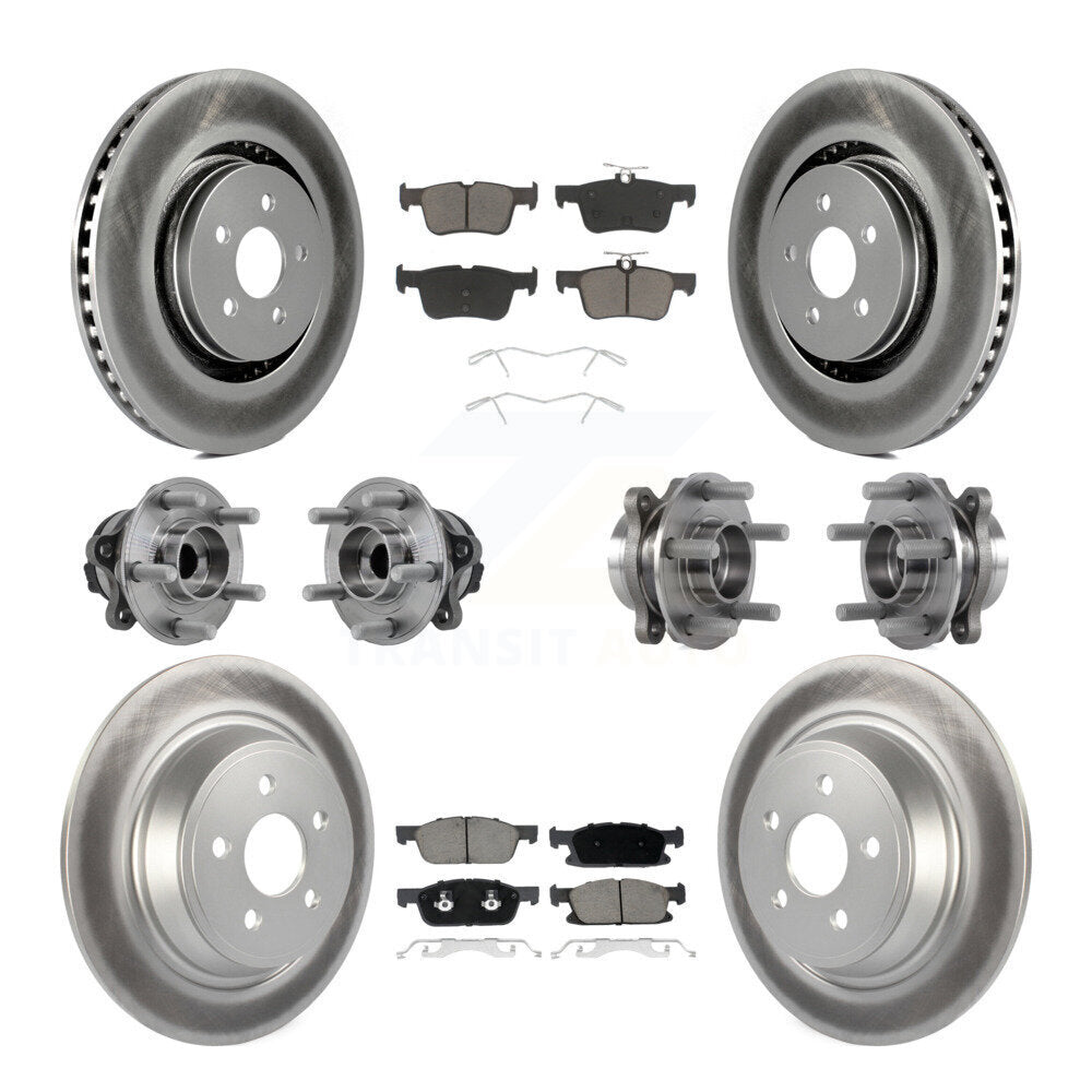Hub Bearing Coated Brake Rotor Pad Front Rear Kit (10Pc) For Lincoln Continental