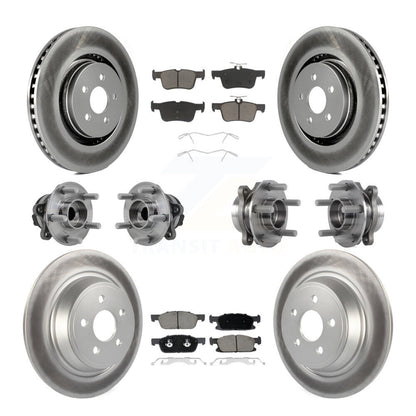 Hub Bearing Coated Brake Rotor Pad Front Rear Kit (10Pc) For Lincoln Continental
