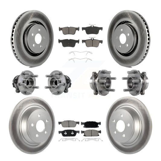 Hub Bearing Coated Brake Rotor Pad Front Rear Kit (10Pc) For Lincoln Continental