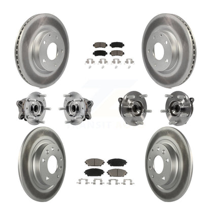 Hub Bearing Coat Brake Rotor Pads Front Rear Kit (10Pc) For 16-18 Mazda CX-3 AWD