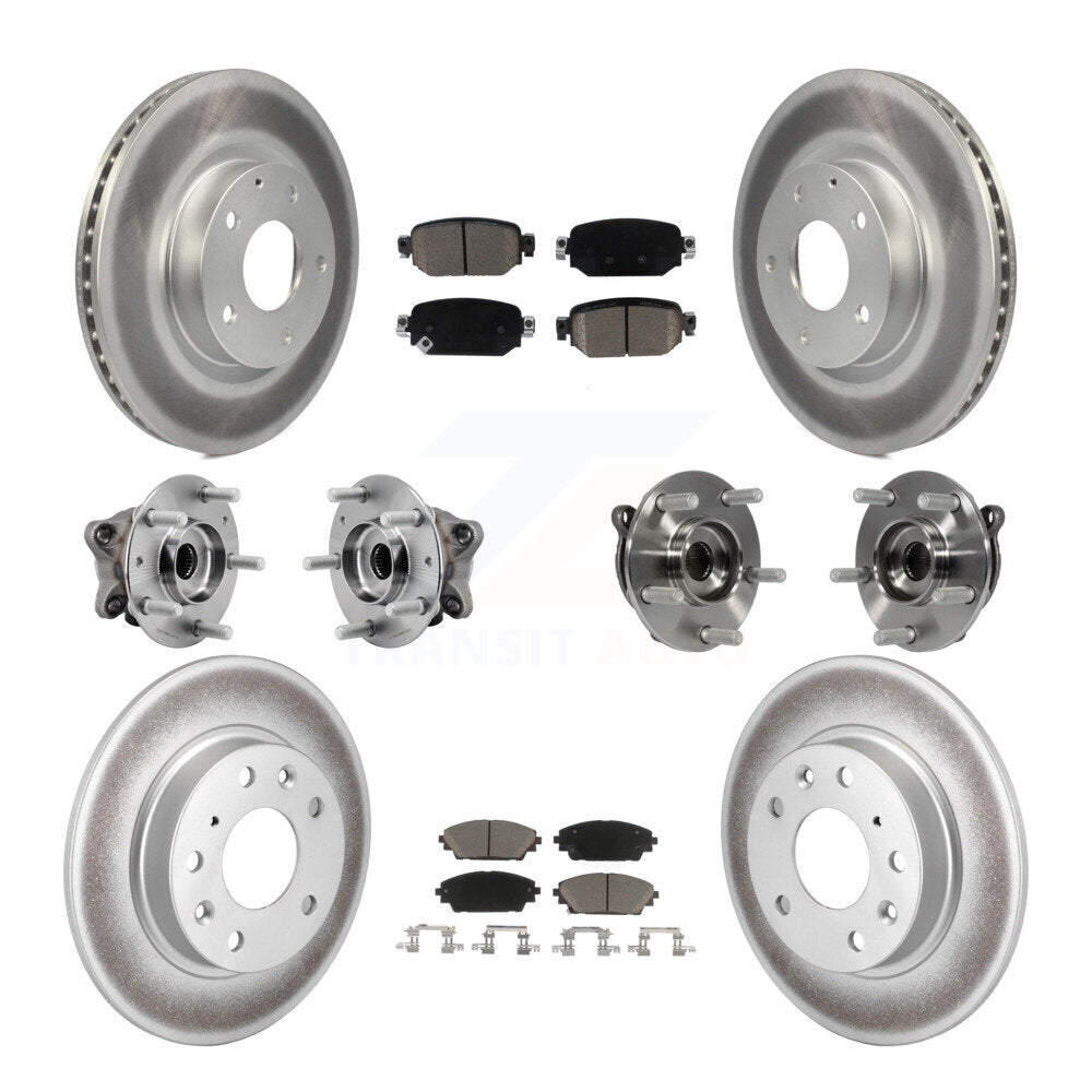Hub Bearing Coat Brake Rotor Pads Front Rear Kit (10Pc) For 19-21 Mazda CX-3 AWD