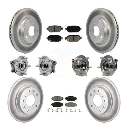 Hub Bearing Coat Brake Rotor Pads Front Rear Kit (10Pc) For 19-21 Mazda CX-3 AWD