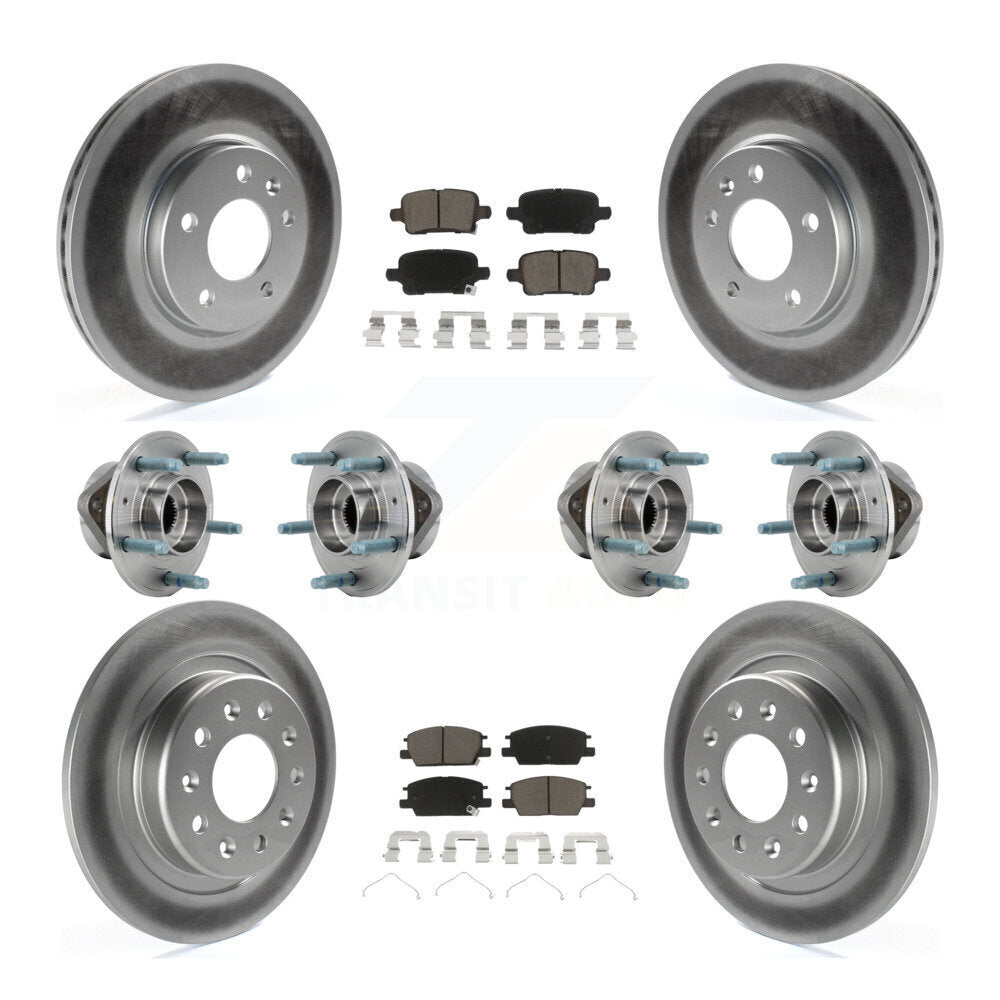 Hub Bearing Coat Brake Rotor Pad Front Rear Kit (10Pc) For Chevrolet Equinox GMC