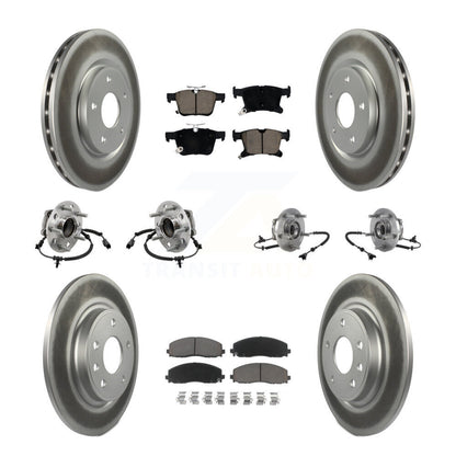 Hub Bearing Coated Brake Rotor & Pad Front Rear Kit (10Pc) For Chrysler Pacifica