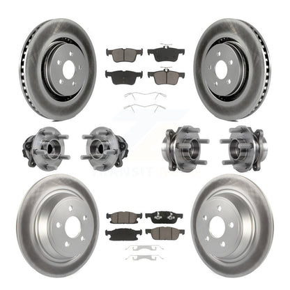 Hub Bearing Coat Brake Rotor Pad Front Rear Kit (10Pc) For Ford Edge Lincoln MKX