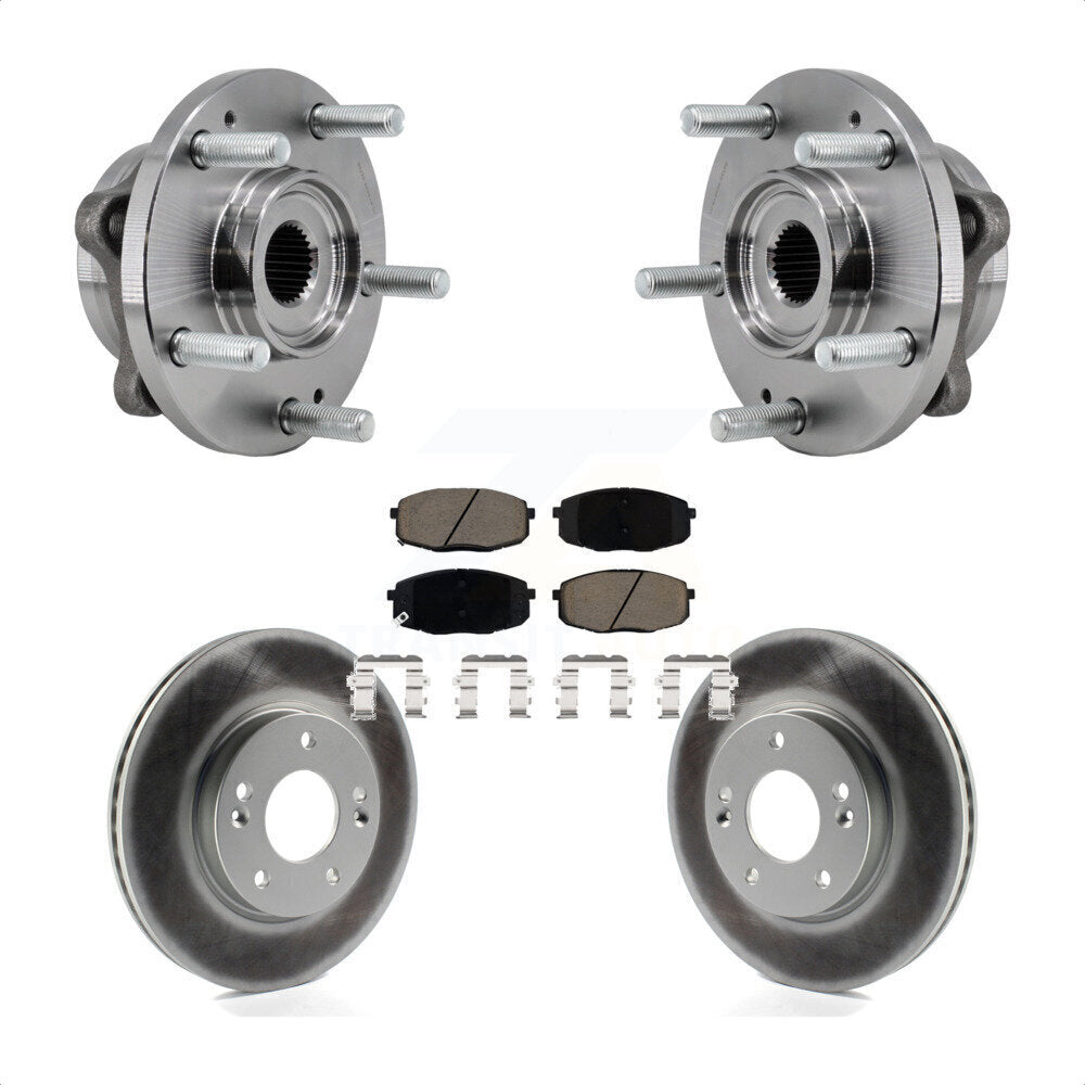 Hub Bearing Coated Brake Rotor & Pads Front Kit For Kia Soul Naturally Aspirated
