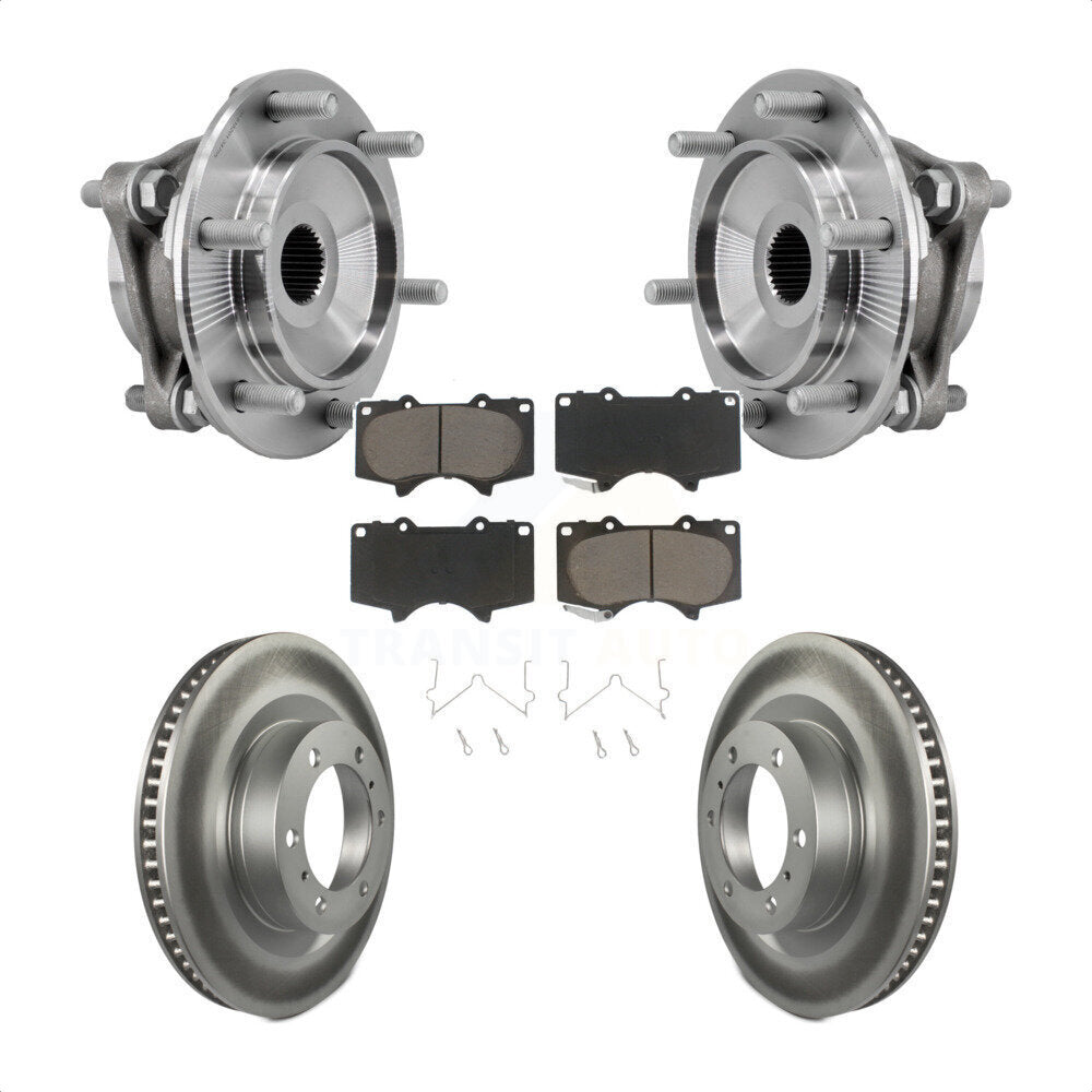Hub Bearing Coated Disc Brake Rotor Pad Front Kit For Toyota 4Runner Lexus GX460