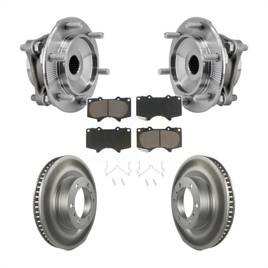 Hub Bearing Coated Disc Brake Rotor Pad Front Kit For Toyota 4Runner Lexus GX460
