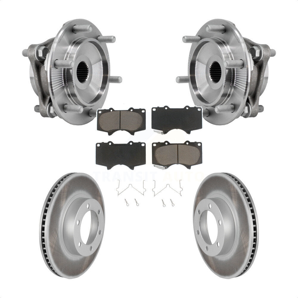 Hub Bearing Coated Disc Brake Rotor Pad Front Kit For Toyota 4Runner Lexus GX470