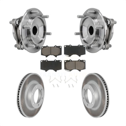 Hub Bearing Coated Disc Brake Rotor Pad Front Kit For Toyota 4Runner Lexus GX470