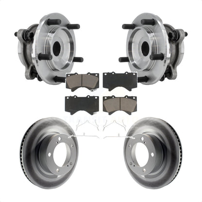 Hub Bearing Coated Disc Brake Rotor Pads Front Kit For Toyota Tundra Sequoia 4WD