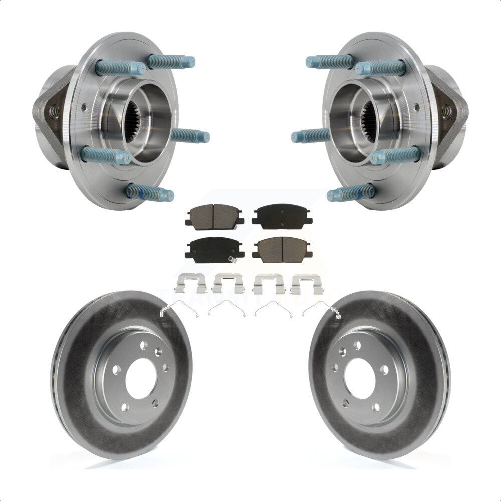 Hub Bearing Coated Brake Rotor & Pad Front Kit For Chevrolet Equinox GMC Terrain