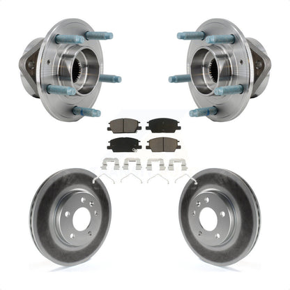 Hub Bearing Coated Brake Rotor & Pad Front Kit For Chevrolet Equinox GMC Terrain