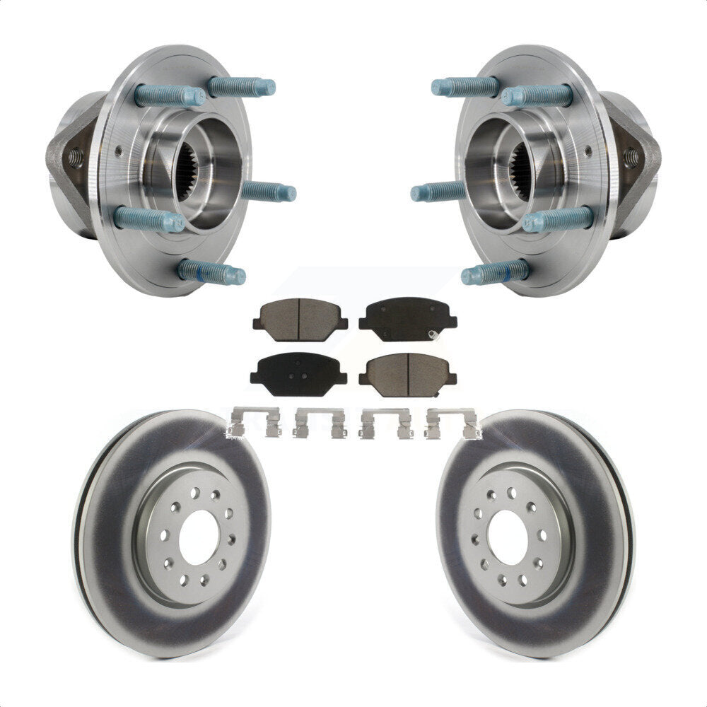 Hub Bearing Coated Brake Rotor & Pad Front Kit For Chevrolet Equinox GMC Terrain