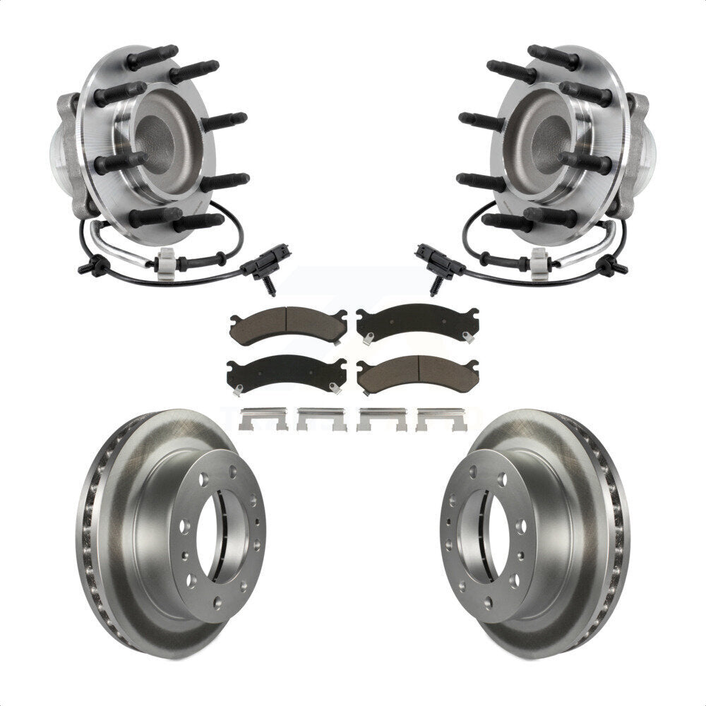 Hub Bearing Coated Brake Rotor And Pad Front Kit For 2018 Chevrolet Express 2500